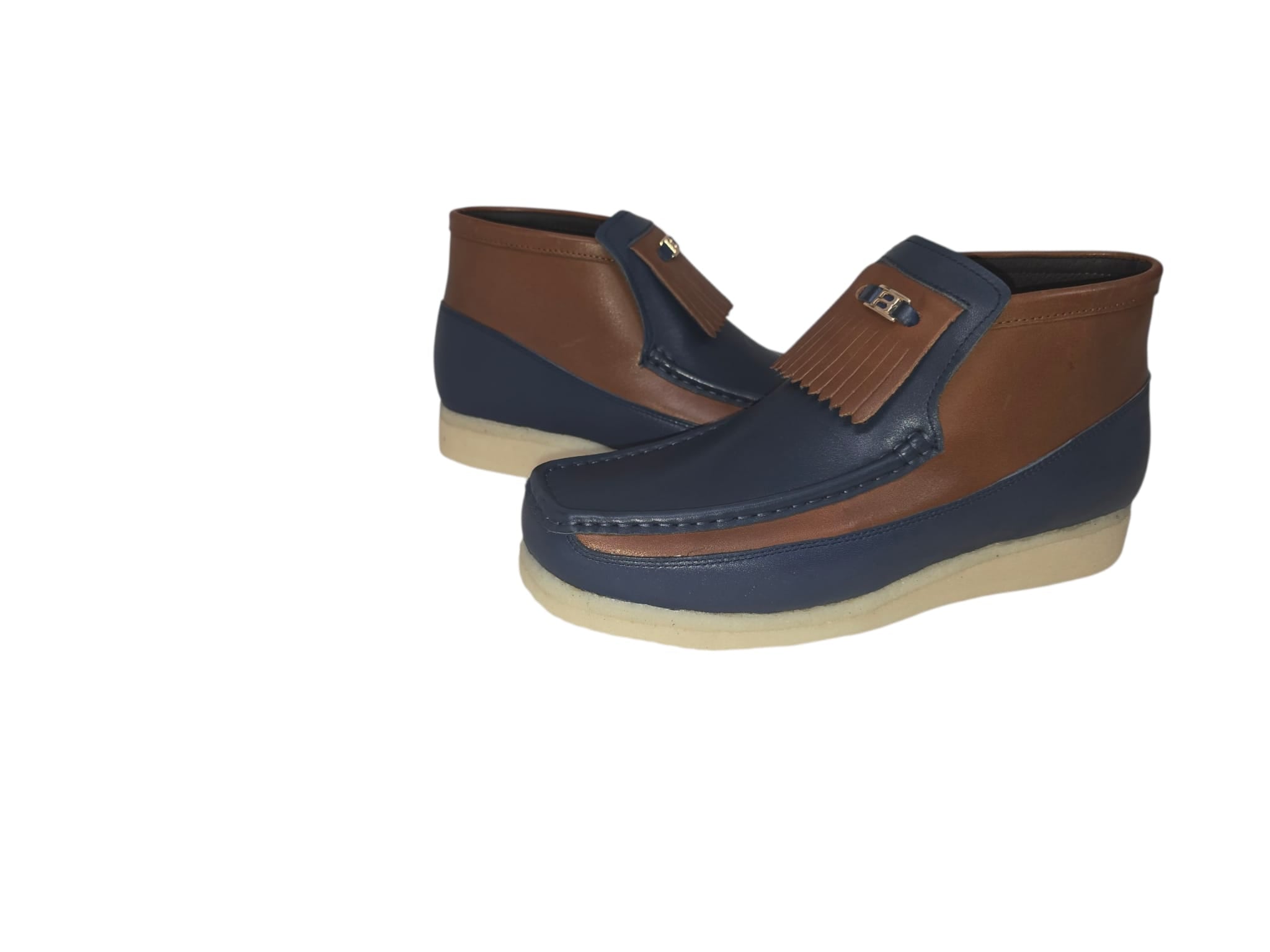 British Walkers Fringe Empire Men's Premium Full Leather Chukka Boots Crepe Sole Handcrafted