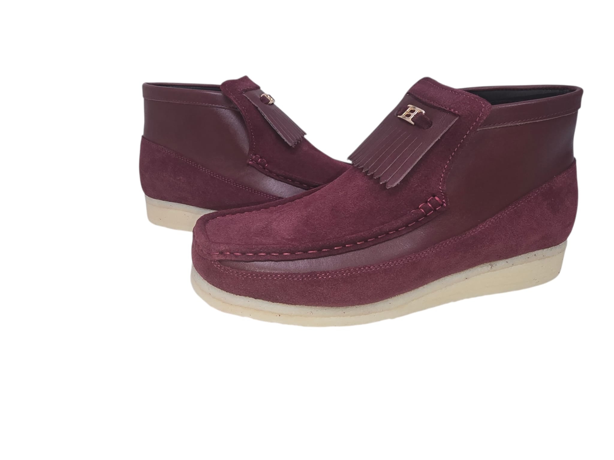 British Walkers Fringe Empire Men's Premium Full Leather Chukka Boots Crepe Sole Handcrafted