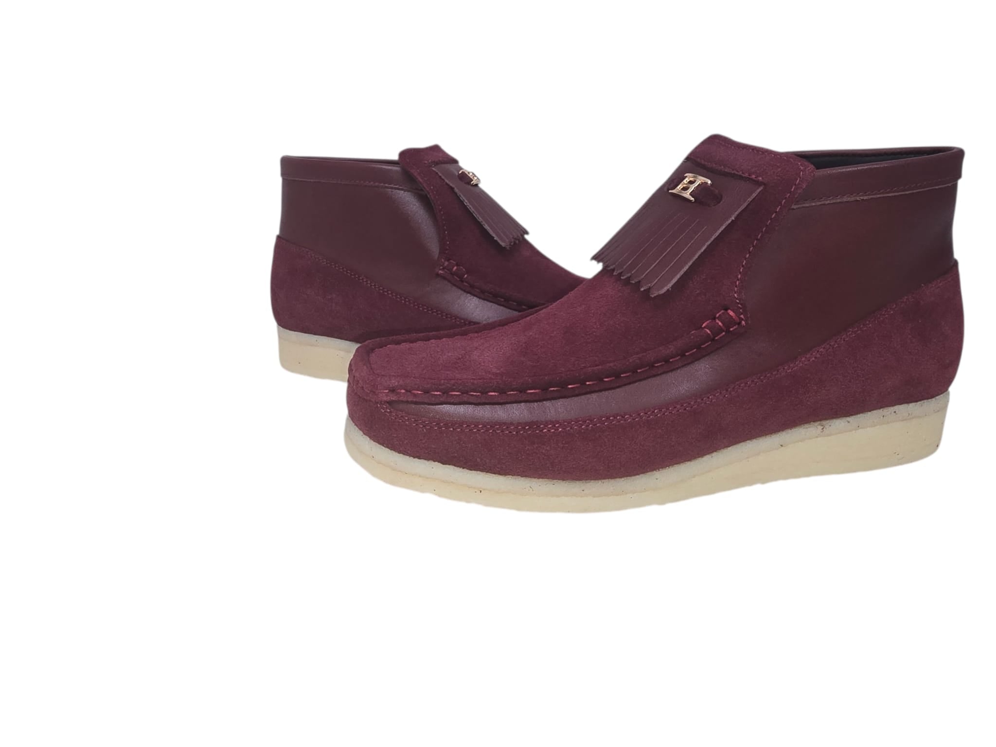 British Walkers Fringe Empire Men's Premium Full Leather Chukka Boots Crepe Sole Handcrafted