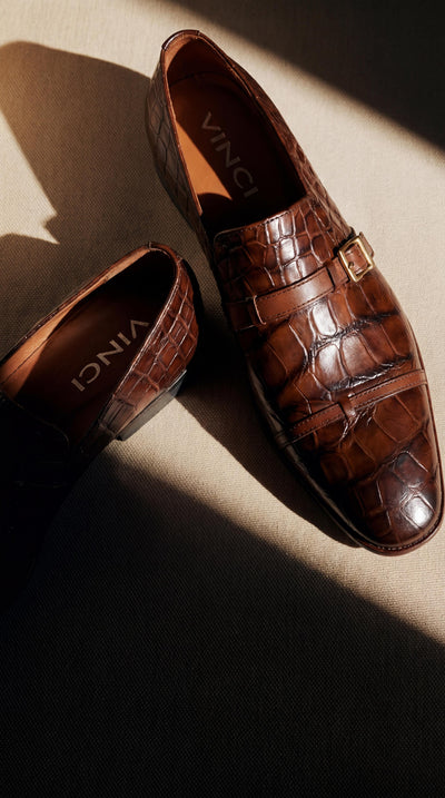 The Strat Single Monk Strap Cap Toe Brown Leather Handmade Men Shoe