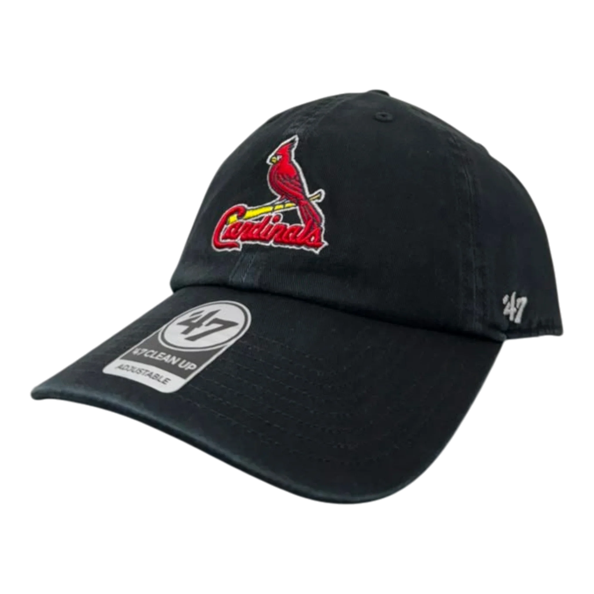 47 Brand Clean Up St. Louis Cardinals Strapback Hat — Black Adjustable Cap