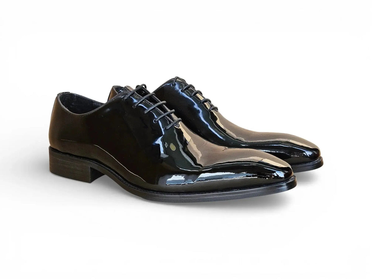 Carrucci Shoes Men's KS Wholecut Burnished Oxford Patent Leather KS503 101P – Back View