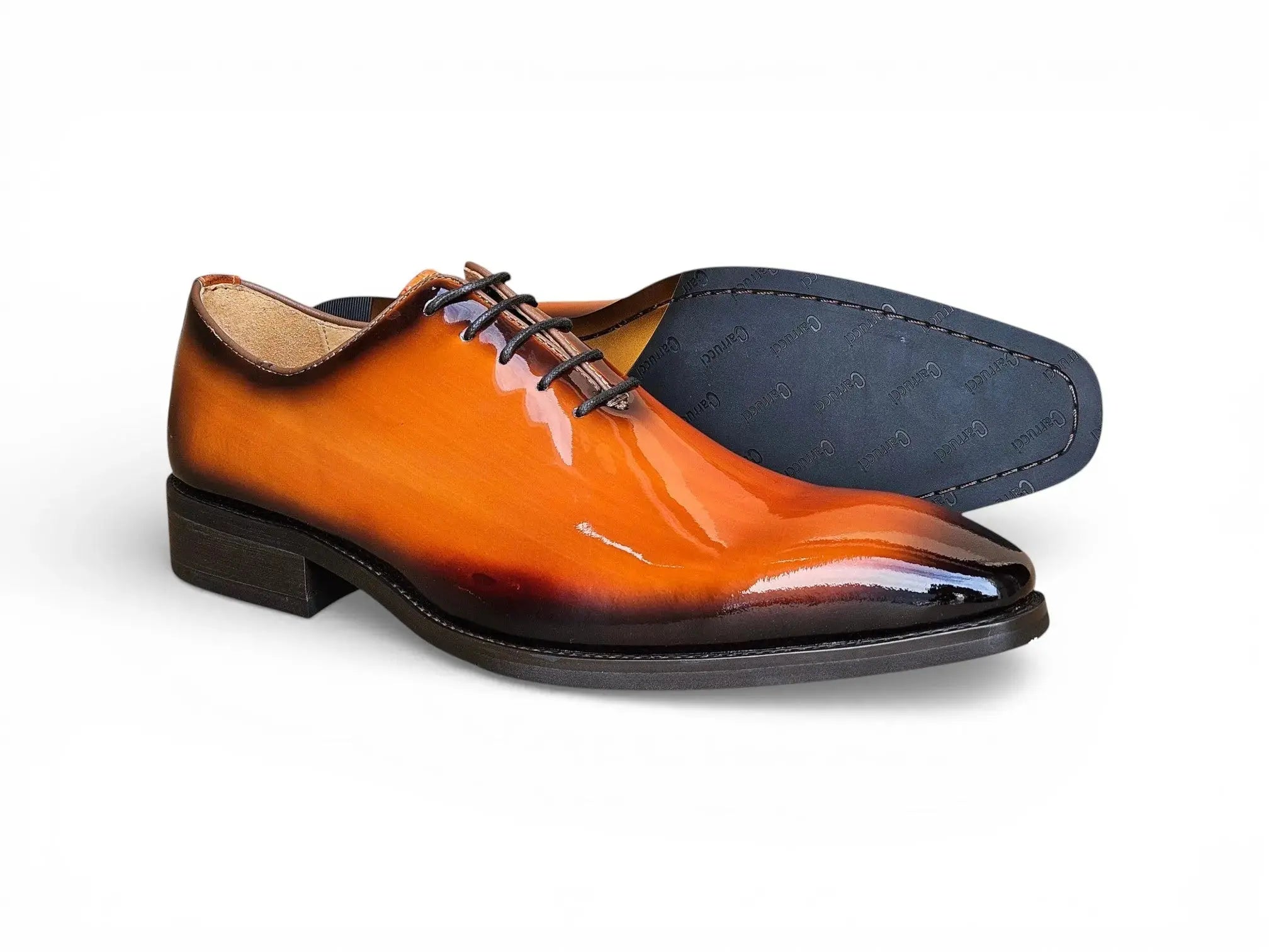Carrucci Shoes Men's KS Wholecut Burnished Oxford Patent Leather KS503 101P – Side Profile