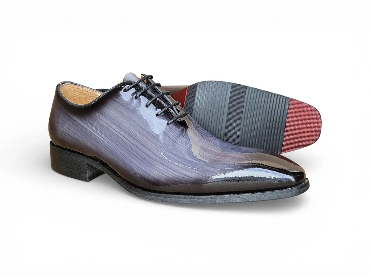 Carrucci Shoes Men's KS Wholecut Burnished Oxford Patent Leather KS503 101P – Sole and Construction Detail