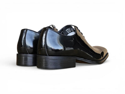 Carrucci Shoes Men's KS Wholecut Burnished Oxford Patent Leather KS503 101P – Front View