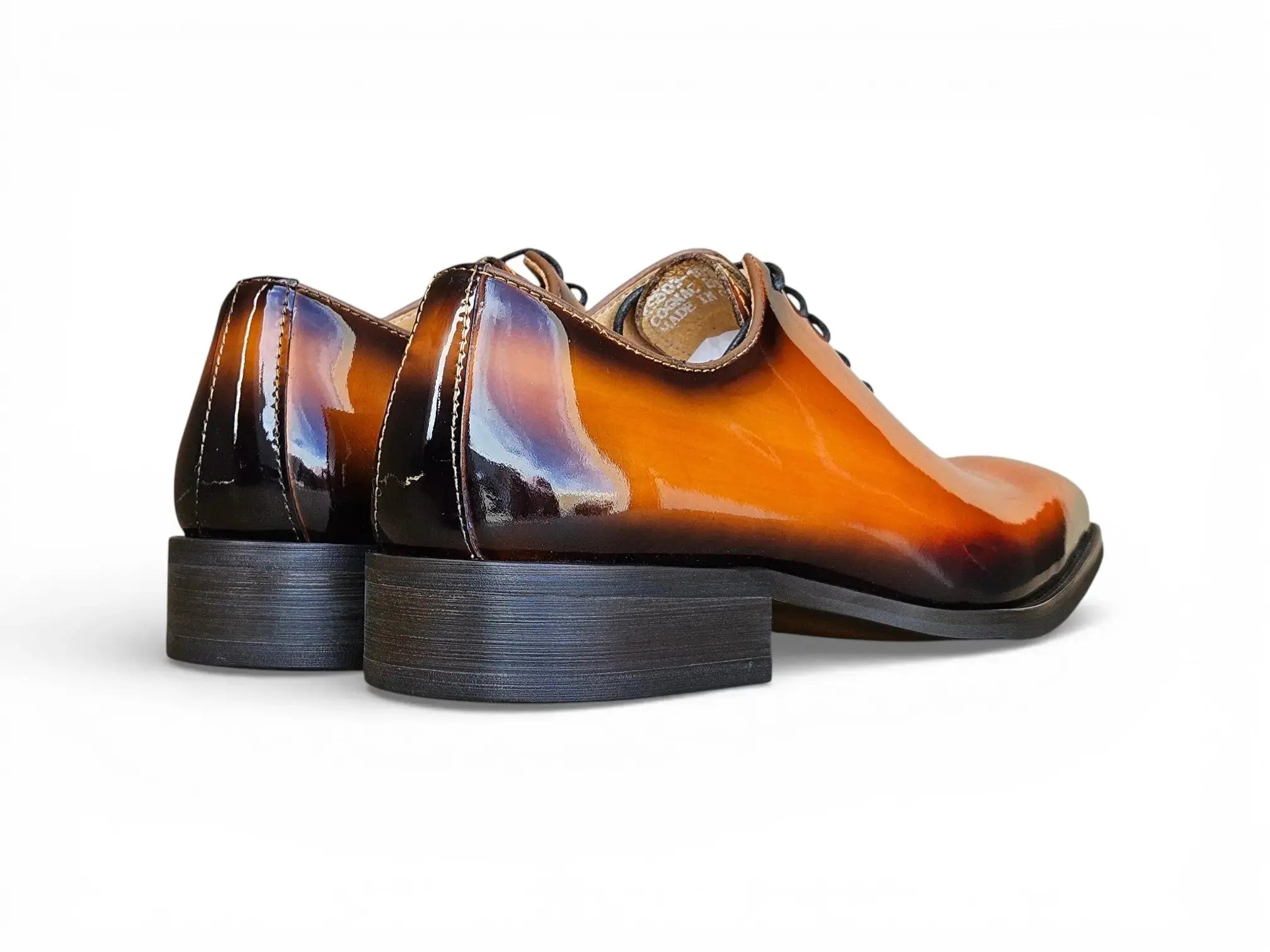 Carrucci Shoes Men's KS Wholecut Burnished Oxford Patent Leather KS503 101P – Sole and Construction Detail