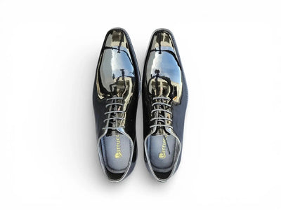 Carrucci Shoes Men's KS Wholecut Burnished Oxford Patent Leather KS503 101P – Side Profile