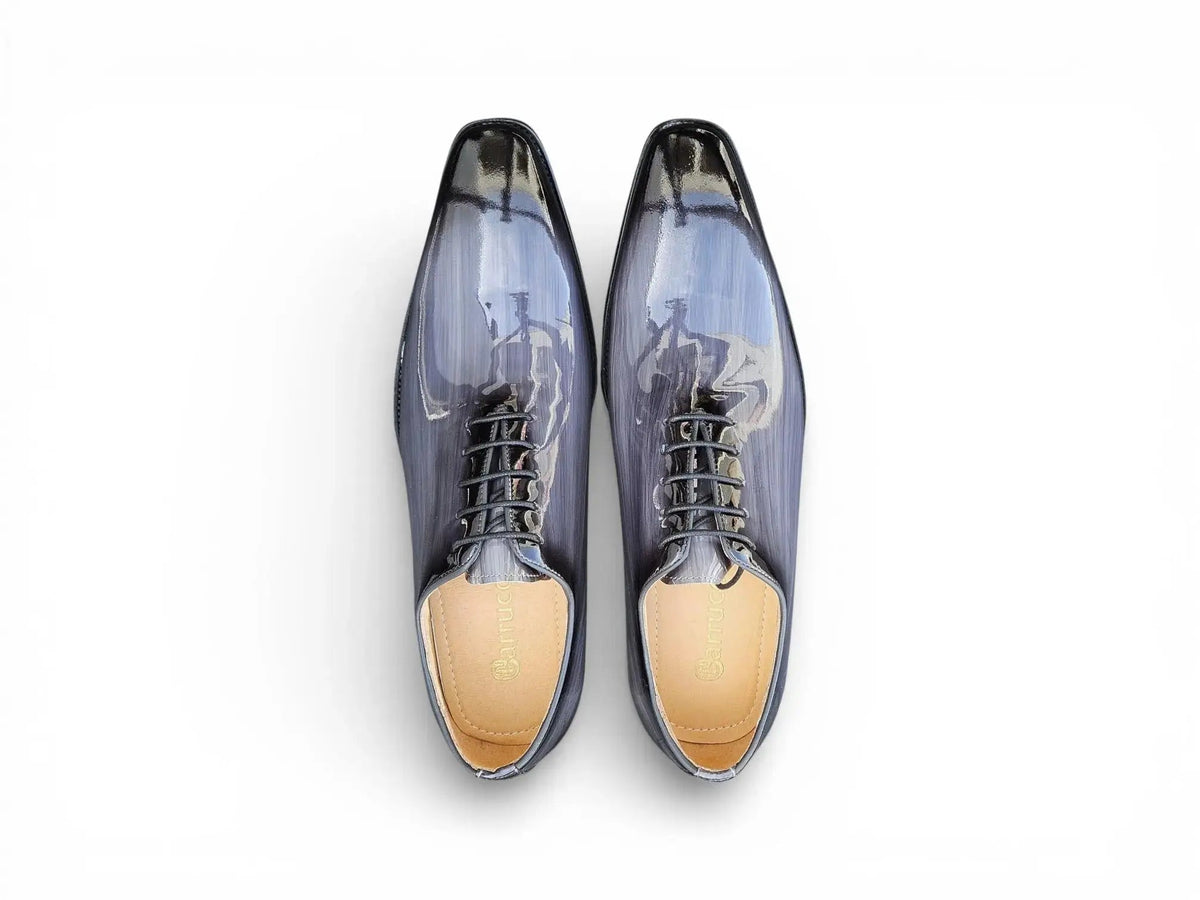 Carrucci Shoes Men's KS Wholecut Burnished Oxford Patent Leather KS503 101P – On-Foot Styling