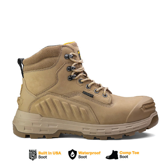 Wildwood 6” Waterproof Composite Toe Boot - Stone - Made in USA – product view 1