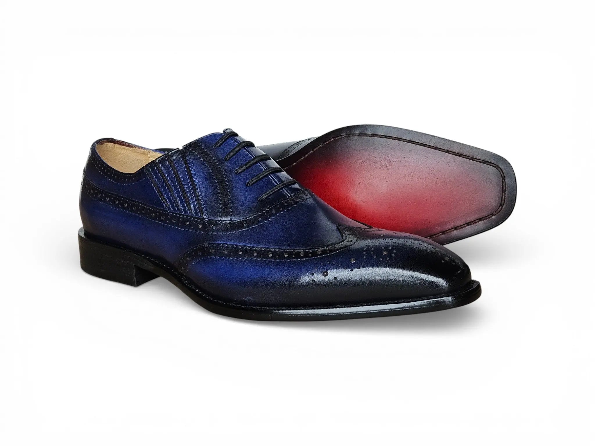 Carrucci Shoes Ks Wingtip Slip On Oxford Classic Leather KS509 18 side view