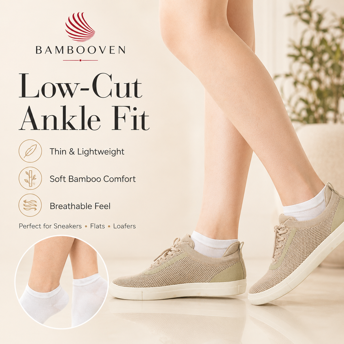 Women’s Bamboo Ankle Socks 12-Pack, Deep Tones