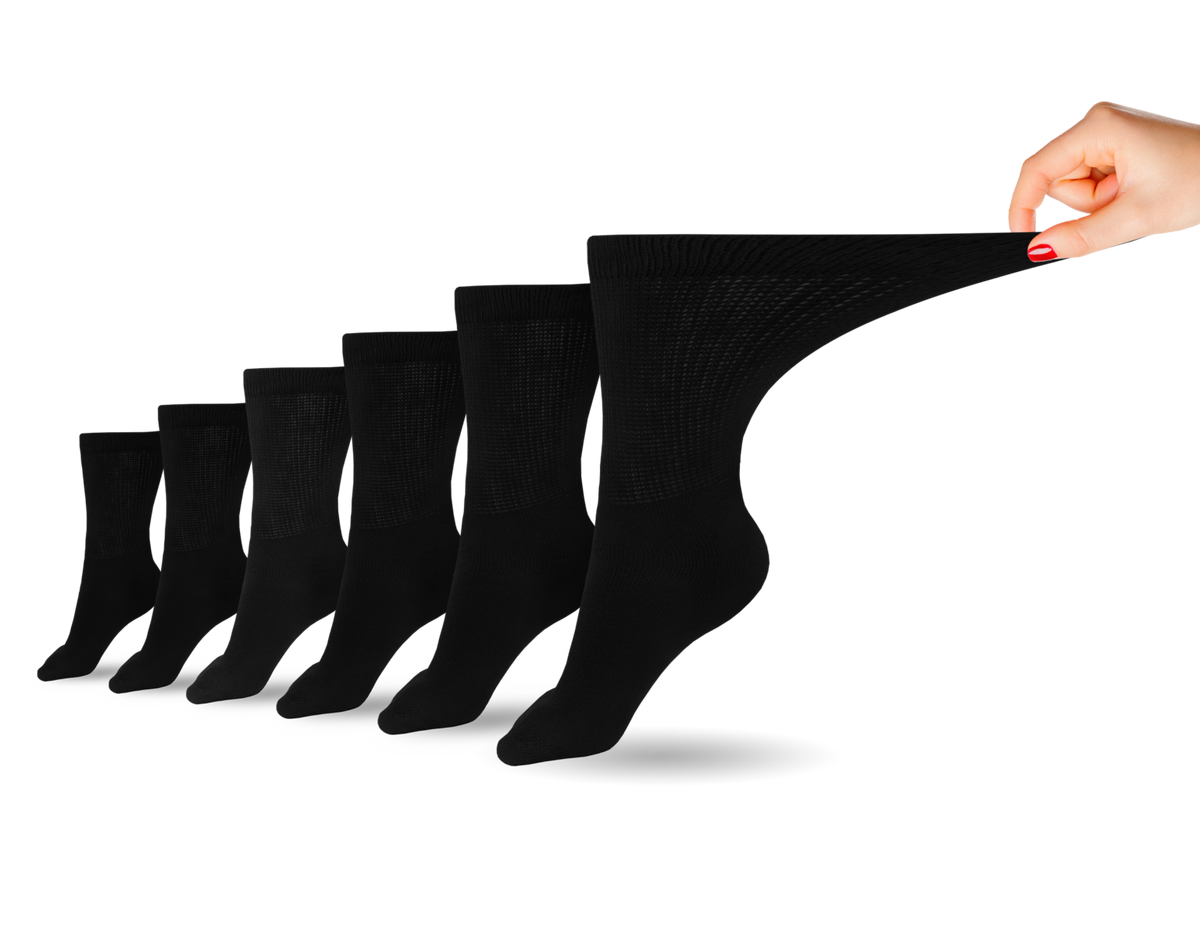 Women's Cotton Diabetic Crew Socks (6 Pair) – product view 3