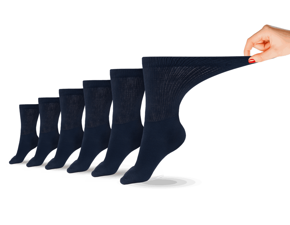 Women's Cotton Diabetic Crew Socks (6 Pair) – product view 8