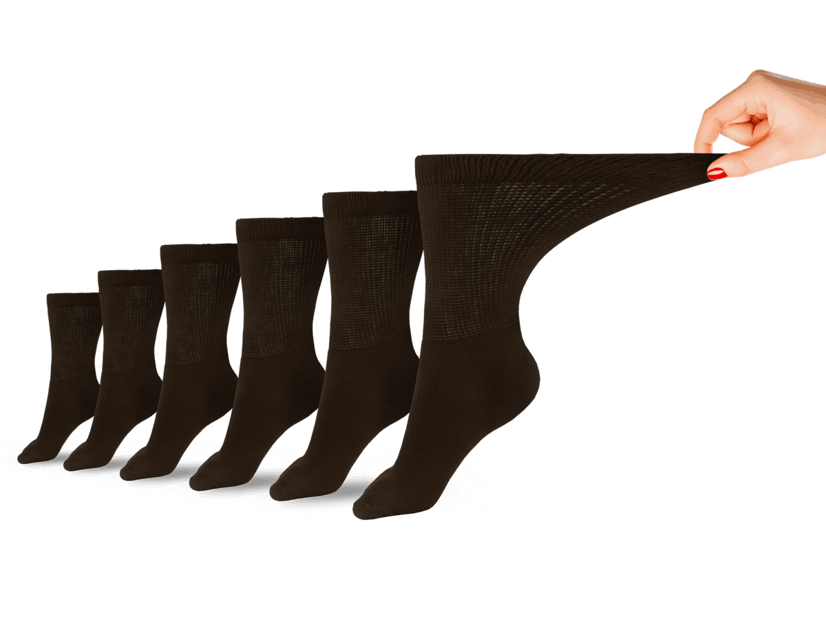 Women's Cotton Diabetic Crew Socks (6 Pair) – product view 6