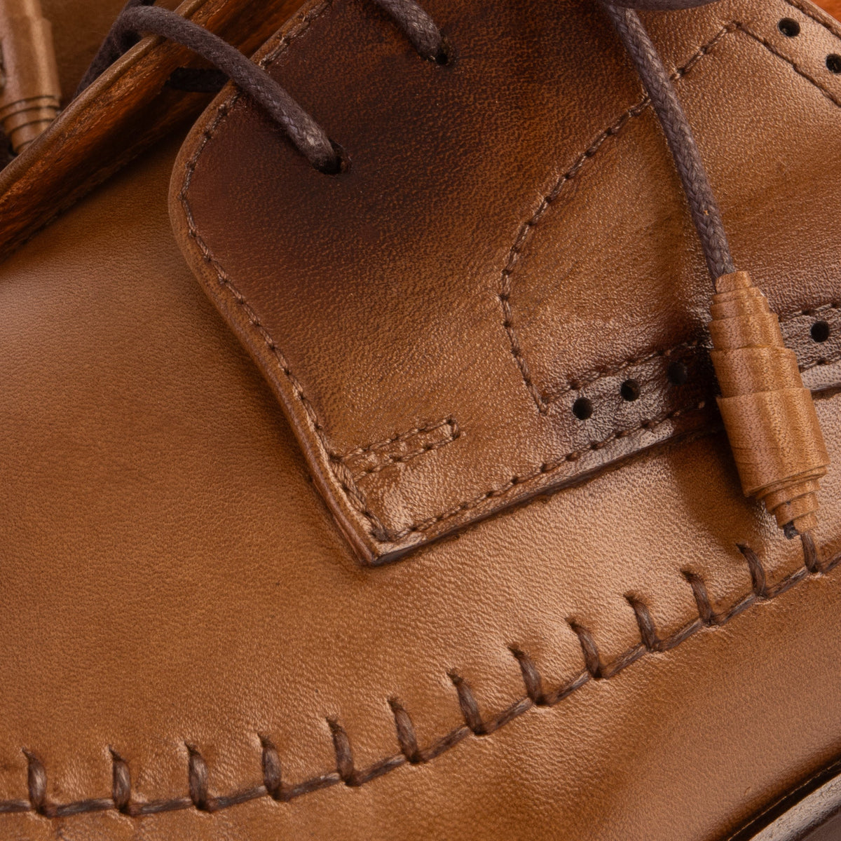 Vinci Leather The Moon Tan Leather Derby Men Shoe – product view 3