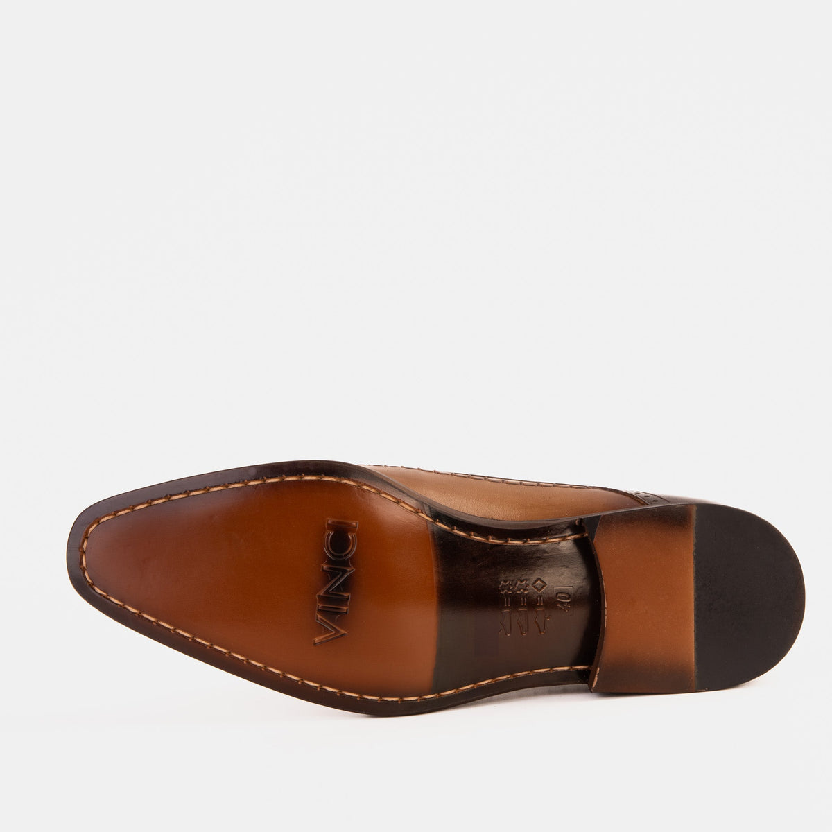 Vinci Leather The Moon Tan Leather Derby Men Shoe – product view 5