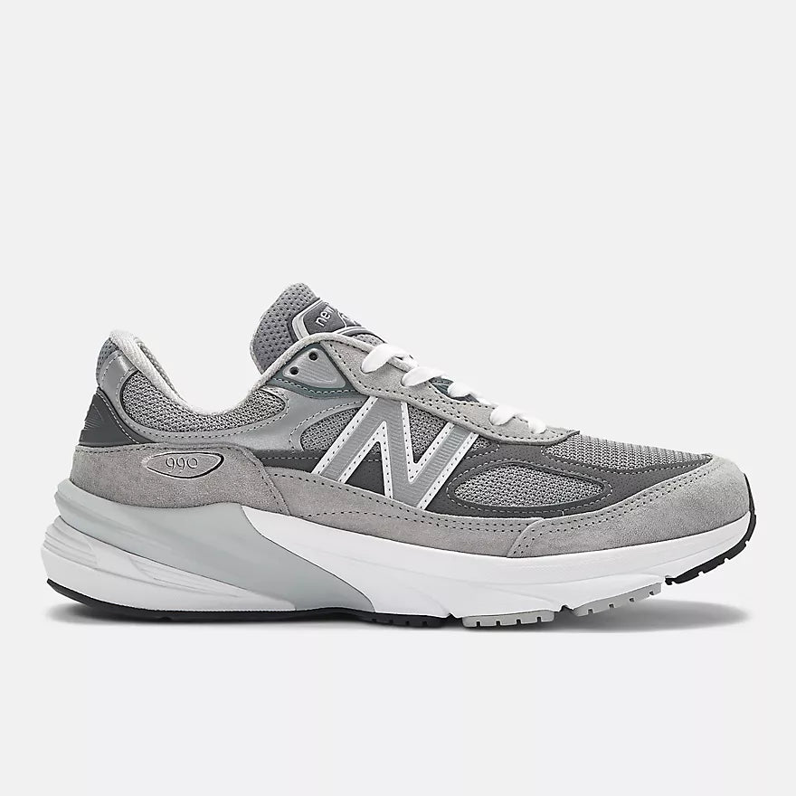 New Balance 990v6 Made in USA Men's Sneakers (2E width) — Grey Suede Low-Top