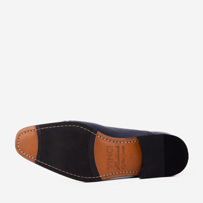 Vinci Leather The Rockwell Handmade Navy Blue Leather Cap Toe Men Oxford Shoe – product view 8