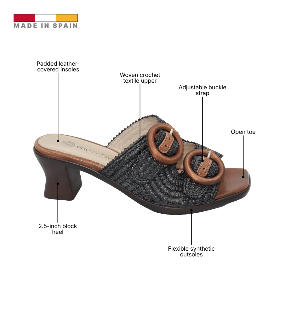 Eric Michael Zest Crochet Block Heel Slide