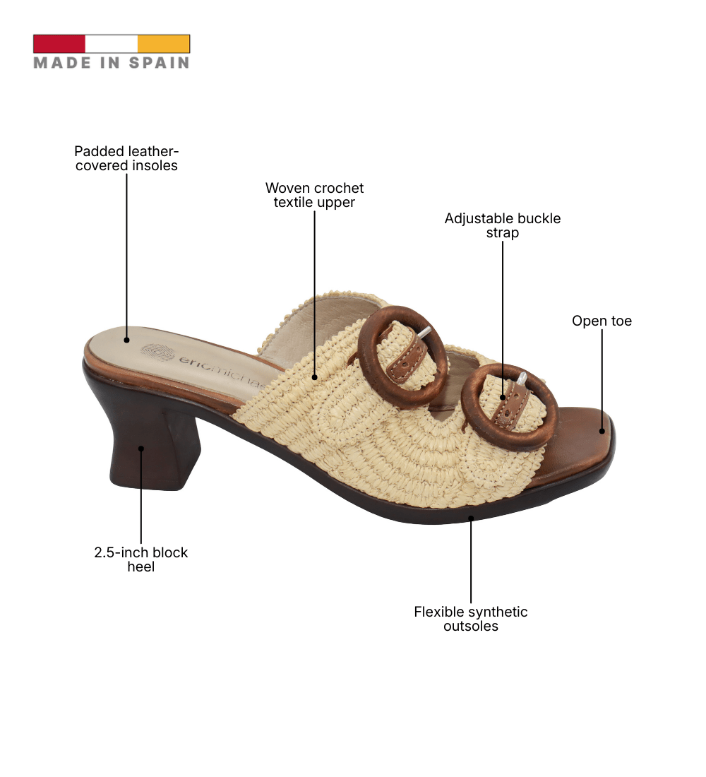 Eric Michael Zest Crochet Block Heel Slide