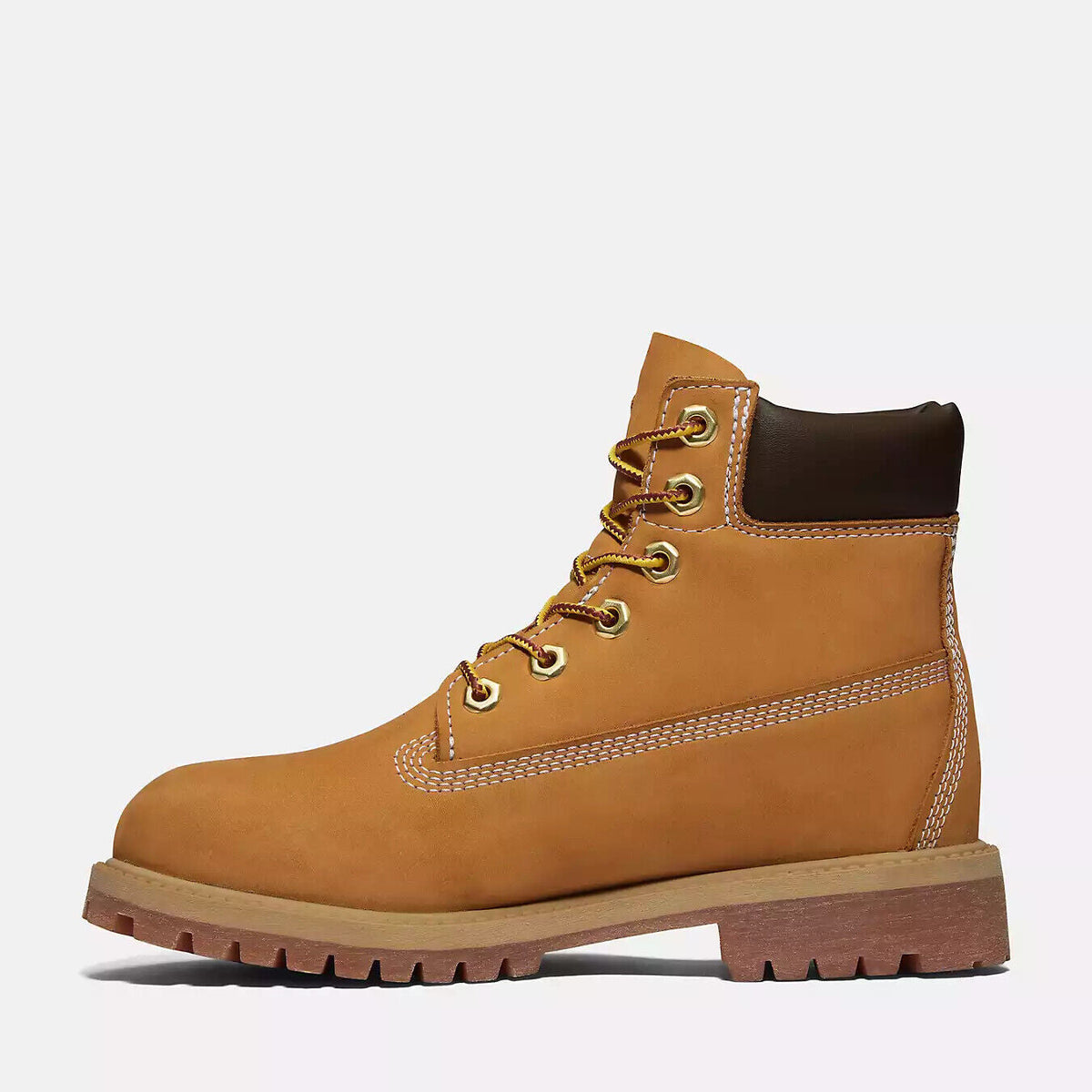 Timberland 6-Inch Premium Waterproof Big Kids' (GS) Boots — Wheat Nubuck (12909W)