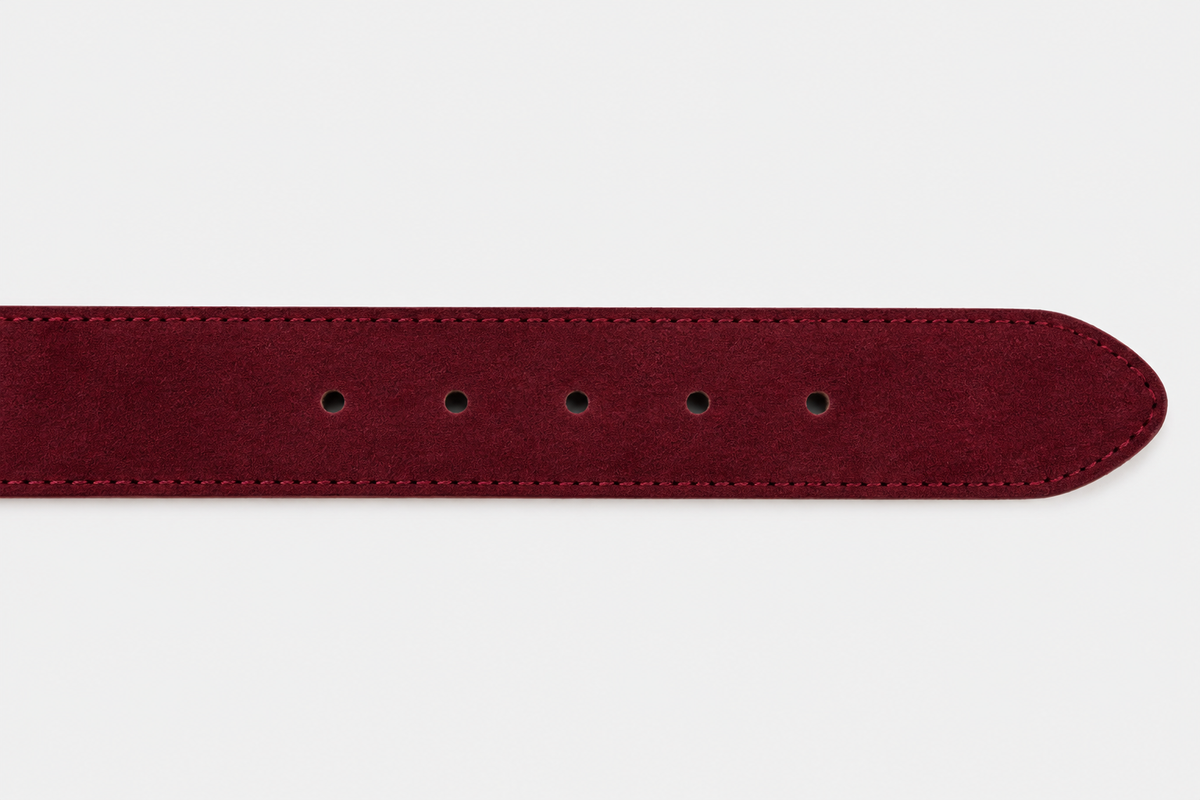 Vinci Leather The Bari Burgundy Suede Leather Belt – product view 4