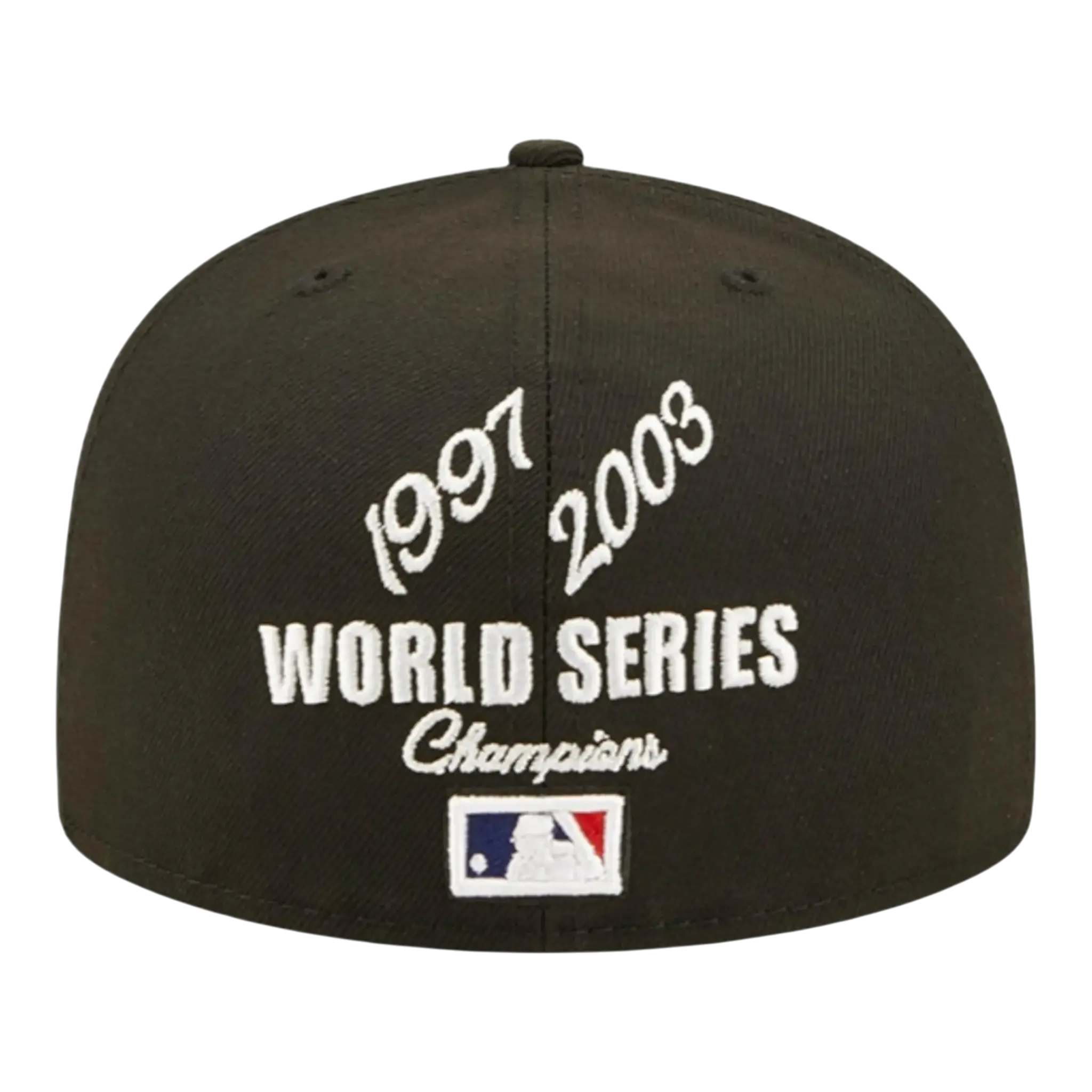 New Era Crown Champs WS 59Fifty Florida Marlins Men Fitted Hat Black