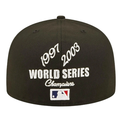 New Era Crown Champs WS 59Fifty Florida Marlins Men Fitted Hat Black