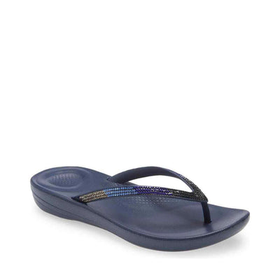 FitFlop Iqushion Ombre Sparkle Women's Flip Flops — Midnight Navy