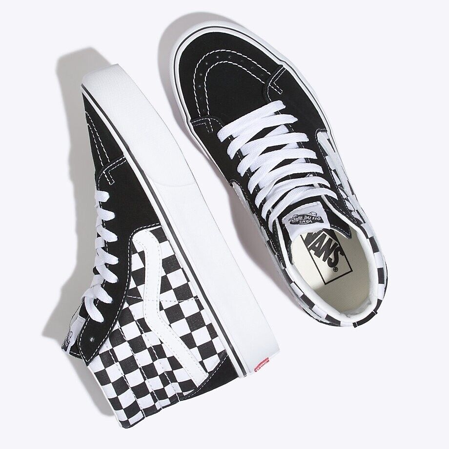 Vans SK8 Hi 2.0 Women's Sneakers — Black/White/Checkerboard