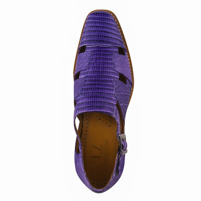 Liberty Zeno Adam Mens Fisherman Lizard Print Genuine Leather Buckle Closure Sandals