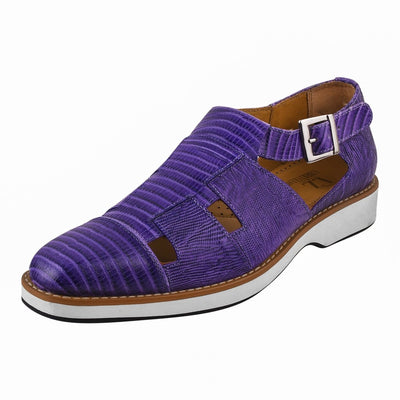 Liberty Zeno Adam Mens Fisherman Lizard Print Genuine Leather Buckle Closure Sandals