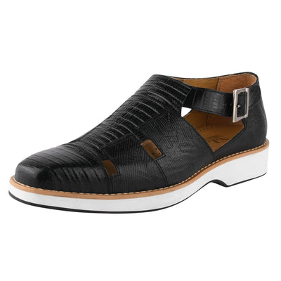 Liberty Zeno Adam Mens Fisherman Lizard Print Genuine Leather Buckle Closure Sandals