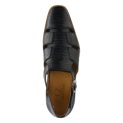 Liberty Zeno Adam Mens Fisherman Lizard Print Genuine Leather Buckle Closure Sandals
