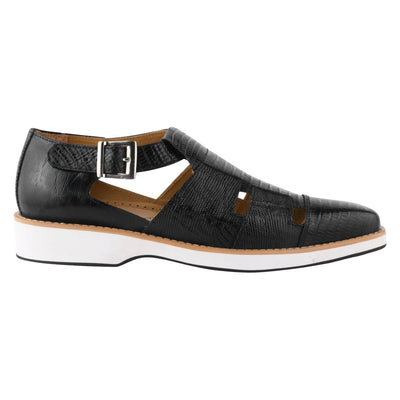 Liberty Zeno Adam Mens Fisherman Lizard Print Genuine Leather Buckle Closure Sandals