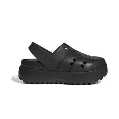 adidas WOMEN'S ADILETTE CLOG PLATFORM SLIDE SANDALS - Black