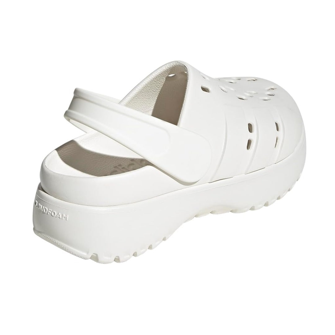 adidas WOMEN'S ADILETTE CLOG PLATFORM SLIDE SANDALS - White – product view 3