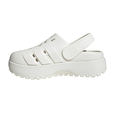 adidas WOMEN'S ADILETTE CLOG PLATFORM SLIDE SANDALS - White