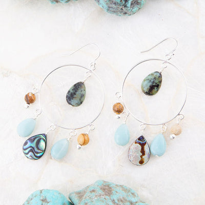 Ajo Abalone Sterling Silver Circle Earrings