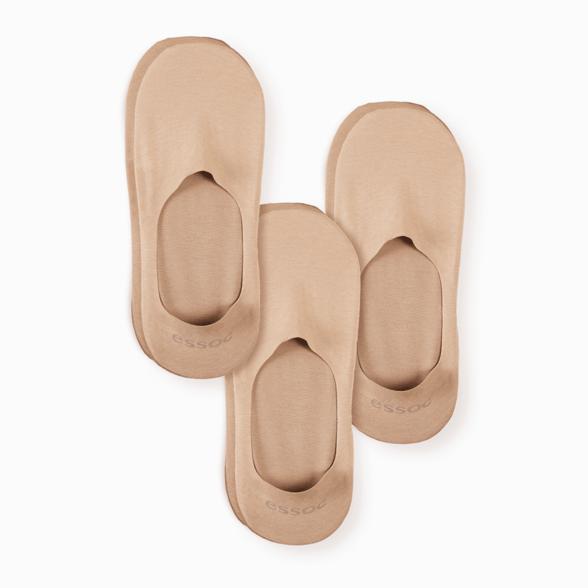 Unisex Cotton No Show Socks 3-Pack | Almond Beige – product view 1