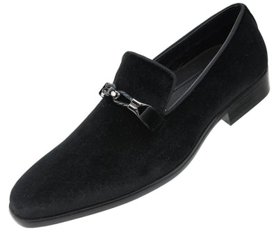 Amali Aller Black Men's Velvet Smoking Slippers