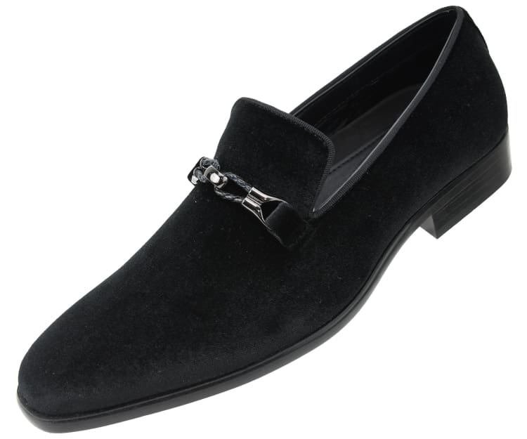 Amali Aller Black Men's Velvet Smoking Slippers
