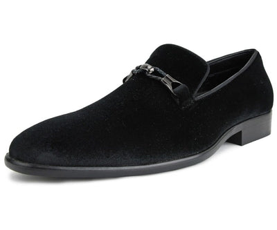 Amali Aller Black Men's Velvet Smoking Slippers