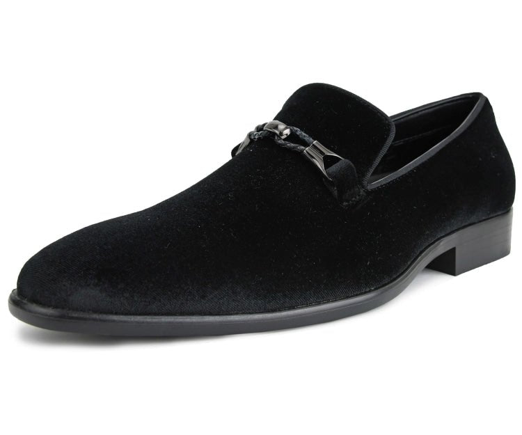 Amali Aller Black Men's Velvet Smoking Slippers