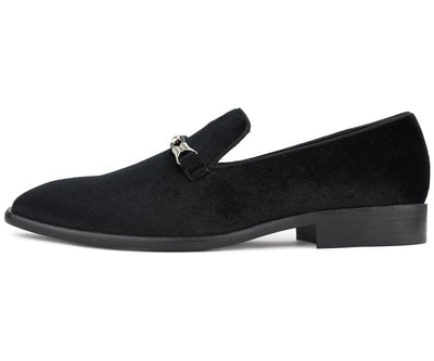 Amali Aller Black Men's Velvet Smoking Slippers