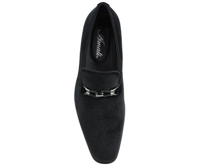 Amali Aller Black Men's Velvet Smoking Slippers