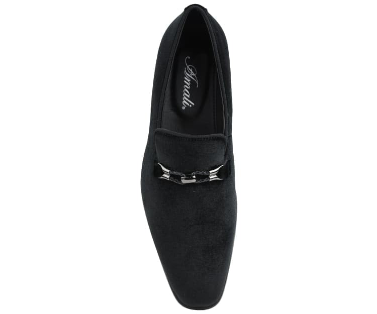 Amali Aller Black Men's Velvet Smoking Slippers