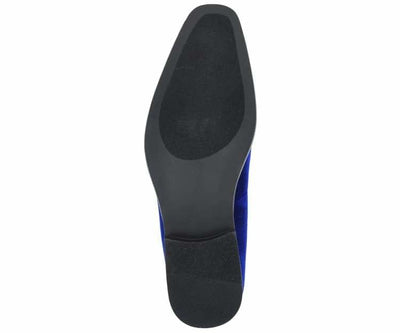 Amali Aller Men's Royal Blue Velvet Slippers