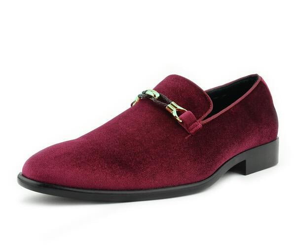 Amali Aller Men's Velvet Slippers Burgundy Velvet