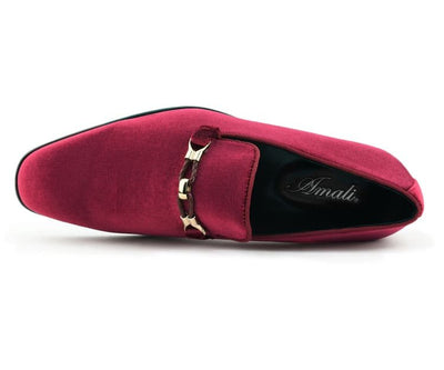 Amali Aller Men's Velvet Slippers Burgundy Velvet